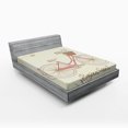 thumbnail image 1 of Ambesonne Dog Fitted Sheet, Postcard from Paris Bicycle, Queen Size, Eggshell and Coral, 1 of 2