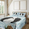 thumbnail image 1 of Ambesonne Dog Fitted & Top Sheet Set with Shams, Cartoon Puppy Floral Ornate, Pale Blue Lavender Blue, 1 of 4