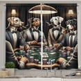 thumbnail image 1 of Ambesonne Dog Kitchen Curtains, Funny Gentleman Animals Suits, 55"x39", Brown Dark Green Grey, 1 of 3