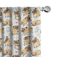 thumbnail image 1 of Ambesonne Dog Lover Window Curtains, Funny Cartoon Humor Pugs, Each 28" W x 63" L, Pastel Brown Blue Grey, 1 of 4