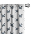 thumbnail image 1 of Ambesonne Dog Lover Window Curtains, Siberian Husky Puppy, Each 28" W x 84" L, Blue Grey Black White, 1 of 5