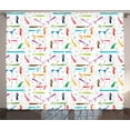 thumbnail image 1 of Ambesonne Dog Lover Curtains 2 Panel Set, Cartoon Dachshund, 108" x 90", Multicolor, 1 of 3