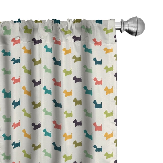 Ambesonne Dog Lover Curtains, Scottish Terrier, Pair of 28"x95", Multicolor