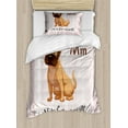 thumbnail image 1 of Ambesonne Dog Lover Duvet Cover Sets, Cartoon English Mastiff, 2-Twin, Pale Rose Pale Brown, 1 of 4