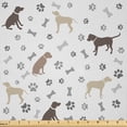 thumbnail image 1 of Ambesonne Dog Lover Fabric by the Yard Microfiber, Paw Print and Bones, 1 Yard, Umber Beige Grey, 1 of 2