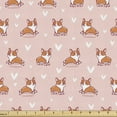 thumbnail image 1 of Ambesonne Dog Lover Fabric by the Yard Upholstery, Little Corgis, 1 Yard, Coral Orange White, 1 of 4