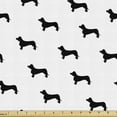 thumbnail image 1 of Ambesonne Dog Lover Fabric by the Yard Upholstery, Pet Canine Silhouette, 3 Yards, Black White, 1 of 4