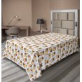 thumbnail image 1 of Ambesonne Dog Lover Flat Sheet, Funny Cartoon Humor Pugs, TwinXL Size, Pastel Brown Blue Grey, 1 of 1
