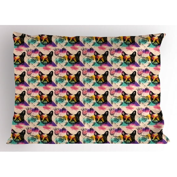 Ambesonne Dog Lover Pillow Sham, Colorful Crystals, 36" X 20", Multicolor