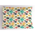 thumbnail image 1 of Ambesonne Dog Lover Pillow Sham, Hand Drawn Paws, 26" X 20", Multicolor, 1 of 2