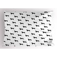thumbnail image 1 of Ambesonne Dog Lover Pillow Sham, Pet Canine Silhouette, 36" X 20", Black White, 1 of 2