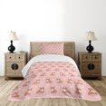 thumbnail image 1 of Ambesonne Dog Lover Quilted Bedspread Set 2 Pcs, Little Corgis, Twin Size, Coral Orange White, 1 of 3