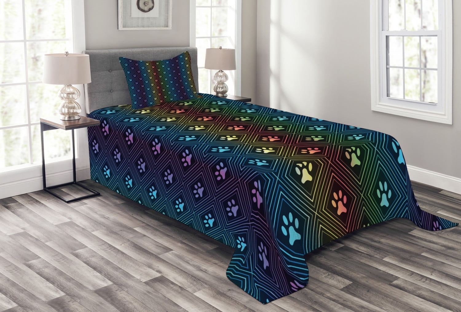 White Twin Kids Unisex Polyester Bedspread Set