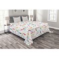 thumbnail image 1 of Ambesonne Dog Lover Quilted Bedspread Set 3 Pcs, Cartoon Dachshund, King Size, Multicolor, 1 of 3