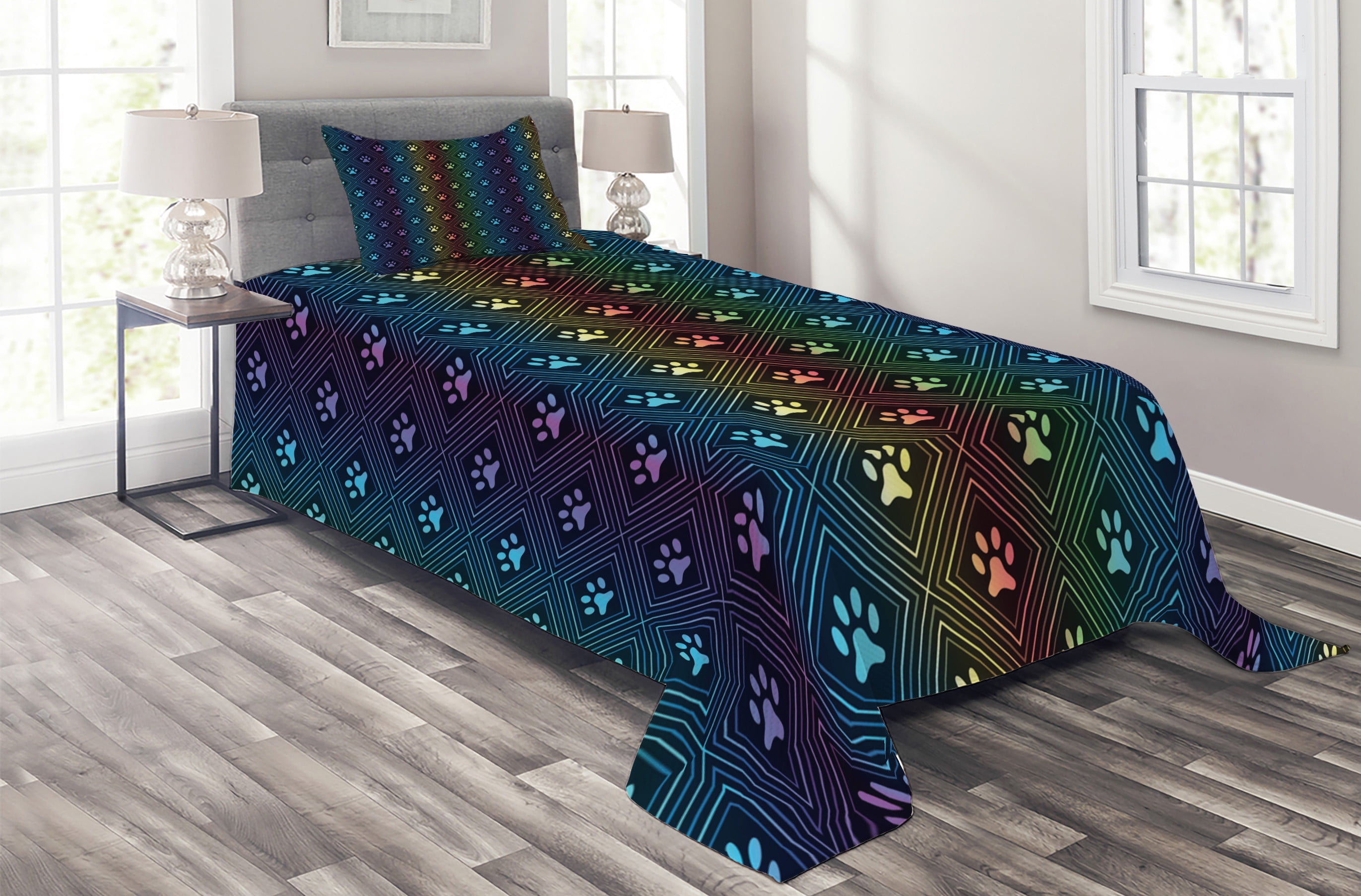 White Twin Kids Unisex Polyester Bedspread Set