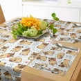 thumbnail image 1 of Ambesonne Dog Lover Table Runner & Placemats, Funny Cartoon Humor Pugs, Placemat 4 pcs + Runner 14"x72", Pastel Brown Blue Grey, 1 of 2