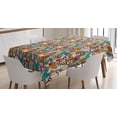 thumbnail image 1 of Ambesonne Dog Lover Tablecloth Rectangular Table Cover, Hipster Bulldog Pug, 52"x70", Multicolor, 1 of 4