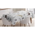 thumbnail image 1 of Ambesonne Dog Lover Tablecloth Rectangular Table Cover, Paw Print and Bones, 60"x84", Umber Beige Grey, 1 of 4