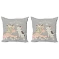 thumbnail image 1 of Ambesonne Dog Lover Throw Pillow Cover 2 Pack, Girl Little Puppy, 24", Multicolor, 1 of 7