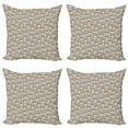 thumbnail image 1 of Ambesonne Dog Lover Throw Pillow Cover 4 Pack, Puppy Paws and Bones, 16", Brunt Orange Dimgray, 1 of 2