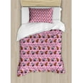 thumbnail image 1 of Ambesonne Dog Paws Duvet Cover Sets, Doggies and Bones, 2-Twin, Dark Rust and Charcoal Grey, 1 of 3