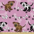 thumbnail image 1 of Ambesonne Dog Paws Fabric by the Yard Upholstery, Doggies and Bones, 1 Yard, Dark Rust and Charcoal Grey, 1 of 1