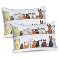 thumbnail image 1 of Ambesonne Dog Pillow Sham 2 Pack, Dog Family in a Row, 36"x20", Yellow Brown, 1 of 3