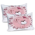 thumbnail image 1 of Ambesonne Dog Pillow Sham 2 Pack, Puppy Daisy Flowers, 26"x20", Pale Pink Coral White, 1 of 3