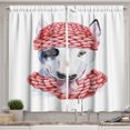 thumbnail image 1 of Ambesonne Dog Print Kitchen Curtains, Bull Terrier Dog Portrait, 55"x45", Pale Ruby Pale Ceil Blue, 1 of 3