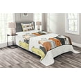 thumbnail image 1 of Ambesonne Dog Quilted Bedspread Set 2 Pcs, Dog Family in a Row, Twin Size, Yellow Brown, 1 of 5