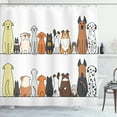 thumbnail image 1 of Ambesonne Dog Shower Curtain, Dog Family in a Row, 69"Wx84"L, Yellow Brown, 1 of 5