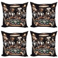 thumbnail image 1 of Ambesonne Dog Throw Pillow Cover 4 Pack, Funny Gentleman Animals Suits, 16", Brown Dark Green Grey, 1 of 7