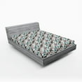 thumbnail image 1 of Ambesonne Dogs Fitted Sheet 2 Pcs Set, Boston Terriers and Flowers, Full, Multicolor, 1 of 3
