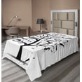 thumbnail image 1 of Ambesonne Dogs Flat Sheet, Autumn Tree with Silhouettes, Twin Size, White and Black, 1 of 1