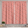 thumbnail image 1 of Ambesonne Dogs Kitchen Curtains, Bull Terrier Faces and Bones, 55"x39", Coral Off White, 1 of 3