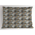 thumbnail image 1 of Ambesonne Dogs Pillow Sham, Different Dog Breeds Art, 26" X 20", Grey and Multicolor, 1 of 2