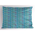 thumbnail image 1 of Ambesonne Dogs Pillow Sham, Funny Dogs with Their Leashes, 26" X 20", Multicolor, 1 of 2