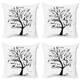thumbnail image 1 of Ambesonne Dogs Throw Pillow Cover 4 Pack, Autumn Tree with Silhouettes, 16", White and Black, 1 of 5
