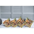 thumbnail image 1 of Ambesonne Dogs Throw Pillow Cover Pack of 4, Puppies Painting the Kennel, 4 Pcs-20" x 20", Apple Green and Orange, 1 of 5
