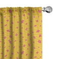 thumbnail image 1 of Ambesonne Dogwood Curtains, Horizontal Lines Flower Art, Pair of 28"x63", Earth Yellow and Dried Rose, 1 of 4