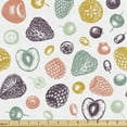 thumbnail image 1 of Ambesonne Dogwood Fabric by the Yard Upholstery, Sketchy Summer FruitsArt, 5 Yards, Salmon and Dark Warm Taupe, 1 of 5