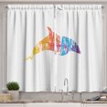 thumbnail image 1 of Ambesonne Dolphin Kitchen Curtains, Marine Animal Design, 55"x39", Multicolor, 1 of 3