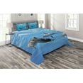 thumbnail image 1 of Ambesonne Dolphin Quilted Coverlet 3 Pcs, Happily Swimming Fish, King Size, Blue Grey, 1 of 4