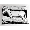 thumbnail image 1 of Ambesonne Donkey Pillow Sham, Farmland Village and Animal, 26" X 20", Black and White, 1 of 2