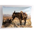 thumbnail image 1 of Ambesonne Donkey Pillow Sham, Greek Donkey in Mountains, 36" X 20", Multicolor, 1 of 2