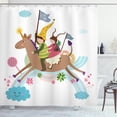 thumbnail image 1 of Ambesonne Donkey Shower Curtain, Cartoon Composition, 69"Wx75"L, Multicolor, 1 of 3