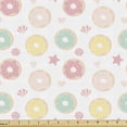 thumbnail image 1 of Ambesonne Donut Fabric by the Yard Upholstery, Glazed Bakery Confectionery, 1 Yard, White Multicolor, 1 of 4