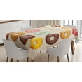 thumbnail image 1 of Ambesonne Donut Tablecloth Rectangular Table Cover, Delicious Glazed Pastries, 52"x70", Multicolor, 1 of 4