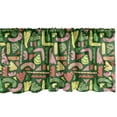 thumbnail image 1 of Ambesonne Doodle Window Valance, Colorful Pattern of Irregular Shapes Scattered, Curtain Valance for Kitchen Bedroom Decor with Rod Pocket, 54" X 12", Emerald Pink Pale Yellow, 1 of 3