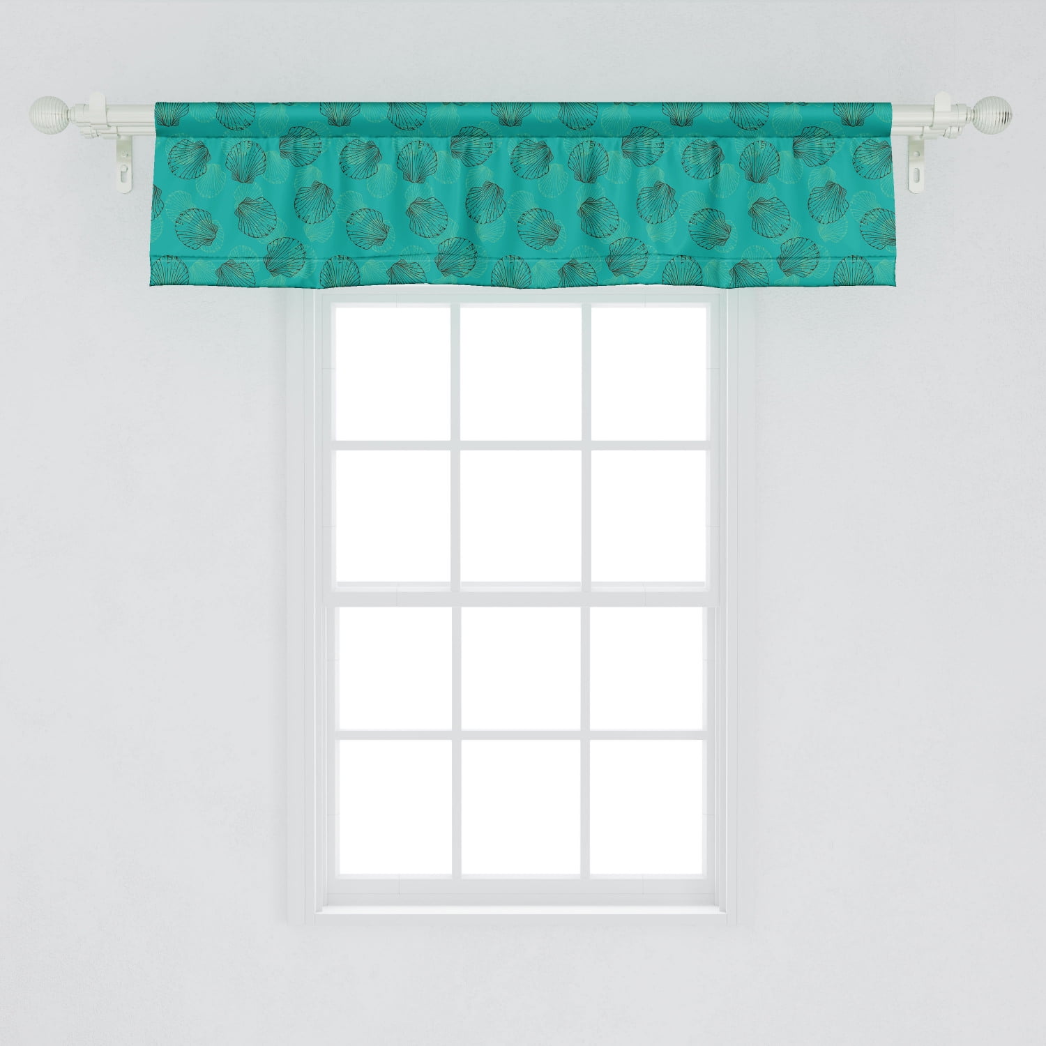 Ambesonne Doodle Window Valance Scallop Shells Marine Underwater Ambesonne doodle window valance scallop shells marine underwater